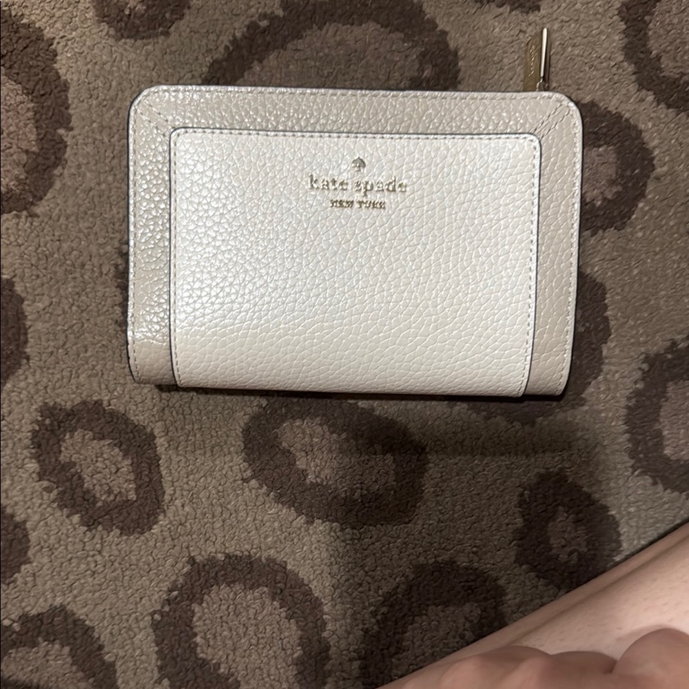 Kate Spade Cream Wallet Pebbled Leather Classic Design